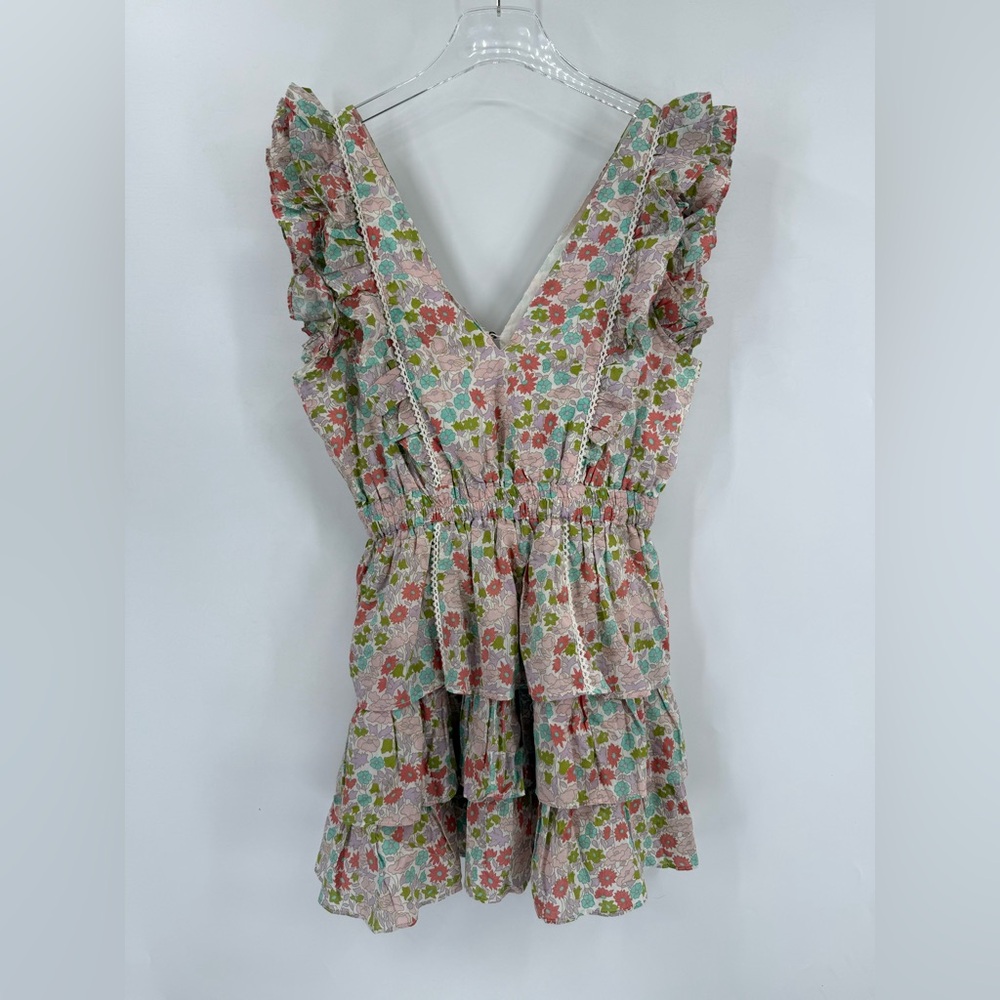Love the Label Floral Ruffle Mini Dress NWT size medium - Picture 3 of 6